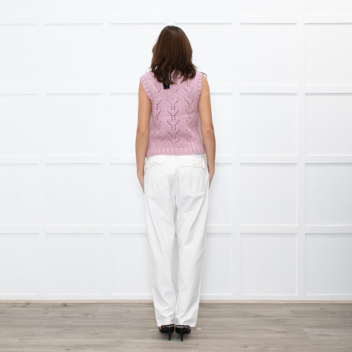 Wyse Dusty Pink Alpaca Knit Tank Top