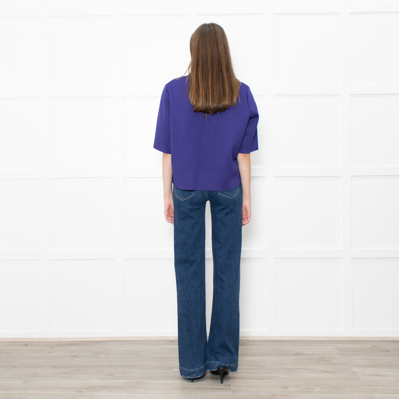 Marni Purple Zip Up Short Sleeve Oversized Top