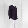 Bruno Manetti Navy Linen Slub Long Sleeve Top