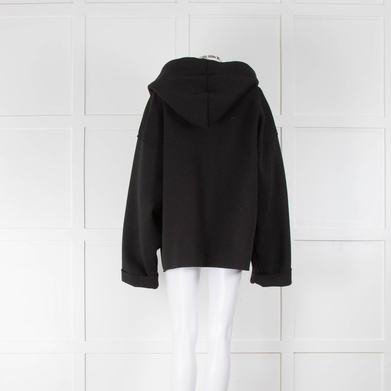 Norma Kamali Black Cotton Hooded Jacket