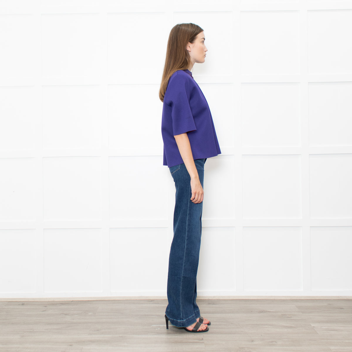 Marni Purple Zip Up Short Sleeve Oversized Top