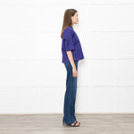 Marni Purple Zip Up Short Sleeve Oversized Top