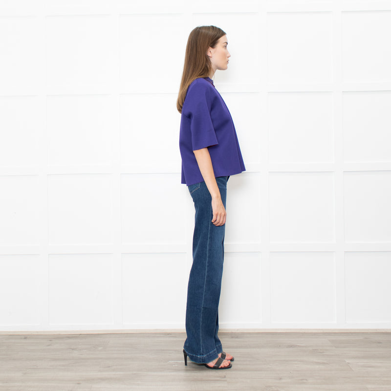 Marni Purple Zip Up Short Sleeve Oversized Top