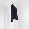 Bruno Manetti Navy Linen Slub Long Sleeve Top