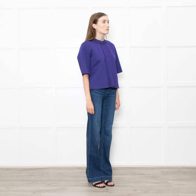 Marni Purple Zip Up Short Sleeve Oversized Top