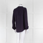 Bruno Manetti Navy Linen Slub Long Sleeve Top