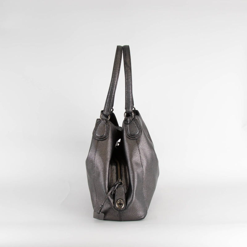 Coach Black Silver Leather Edie 28