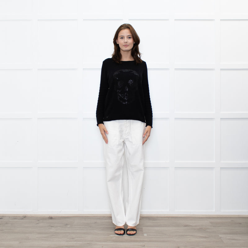Zadig & Voltaire Black Diamanté Skull Jumper
