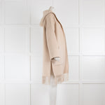 Riani Oatmeal Hooded Fringed Coat