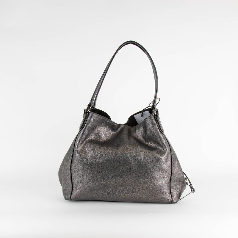Coach Black Silver Leather Edie 28