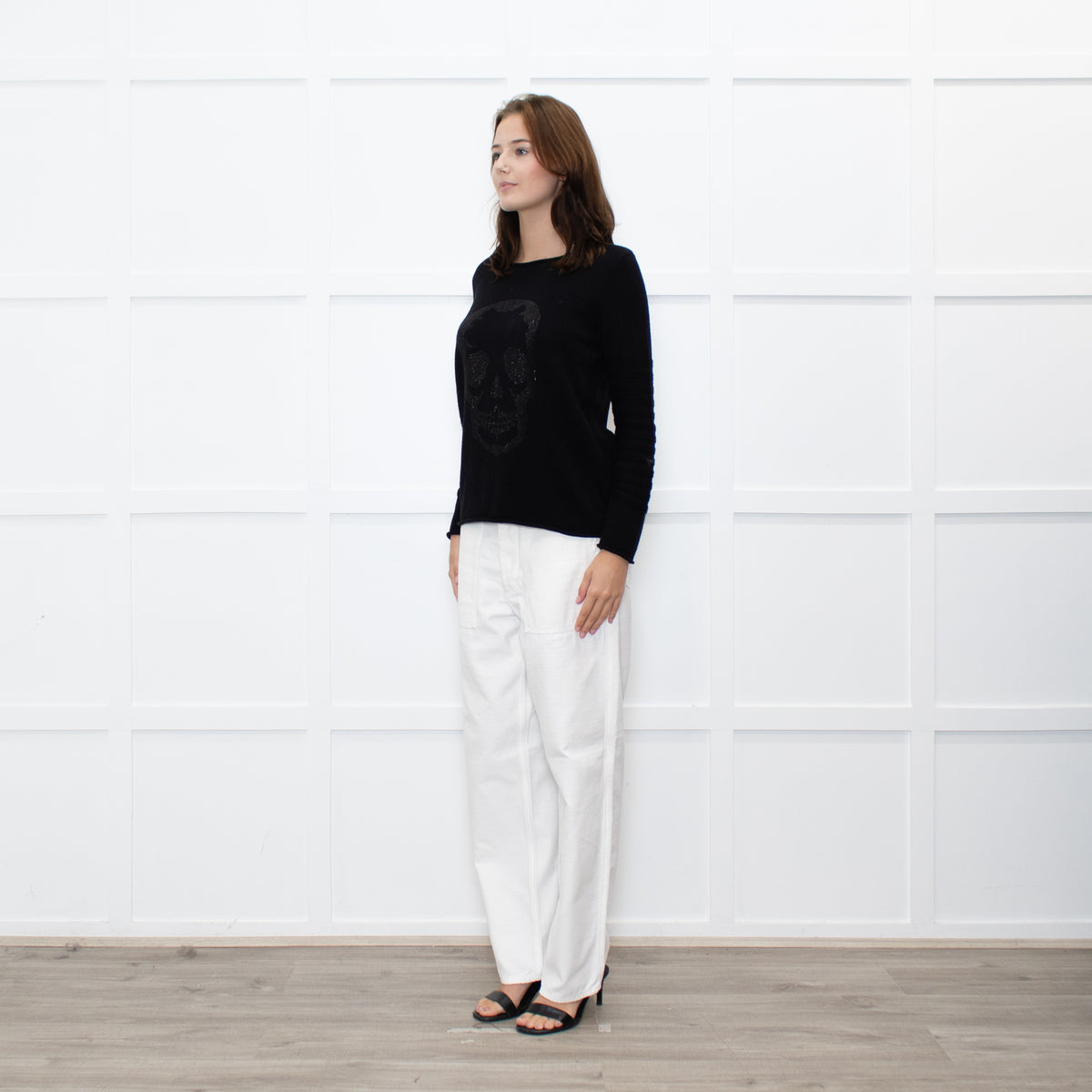 Zadig & Voltaire Black Diamanté Skull Jumper