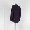 Bruno Manetti Navy Linen Slub Long Sleeve Top
