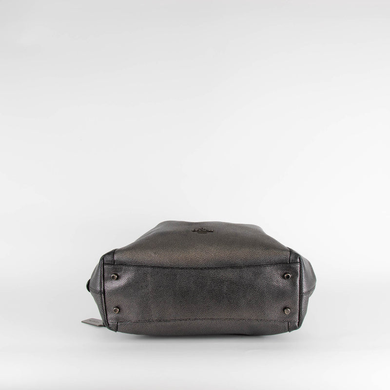 Coach Black Silver Leather Edie 28