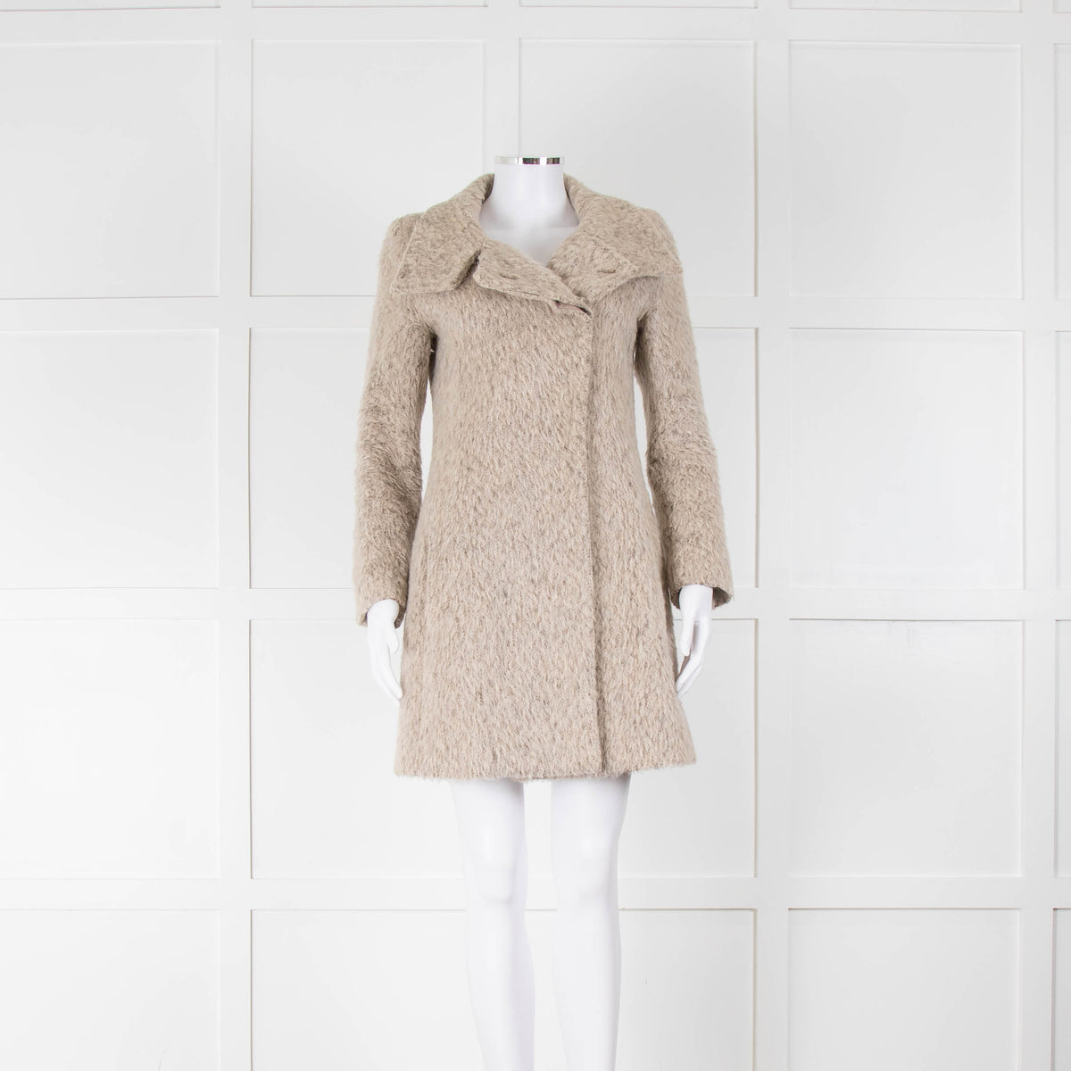 Patrizia Pepe Beige Wool and Alpaca Coat