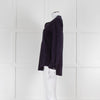 Bruno Manetti Navy Linen Slub Long Sleeve Top