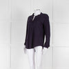 Bruno Manetti Navy Linen Slub Long Sleeve Top