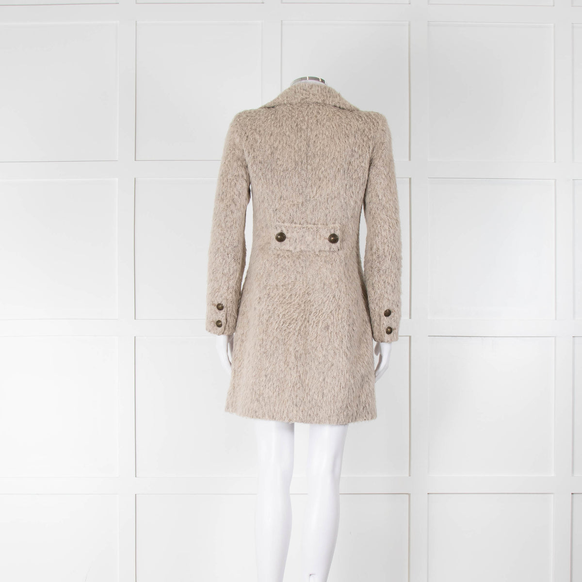 Patrizia Pepe Beige Wool and Alpaca Coat
