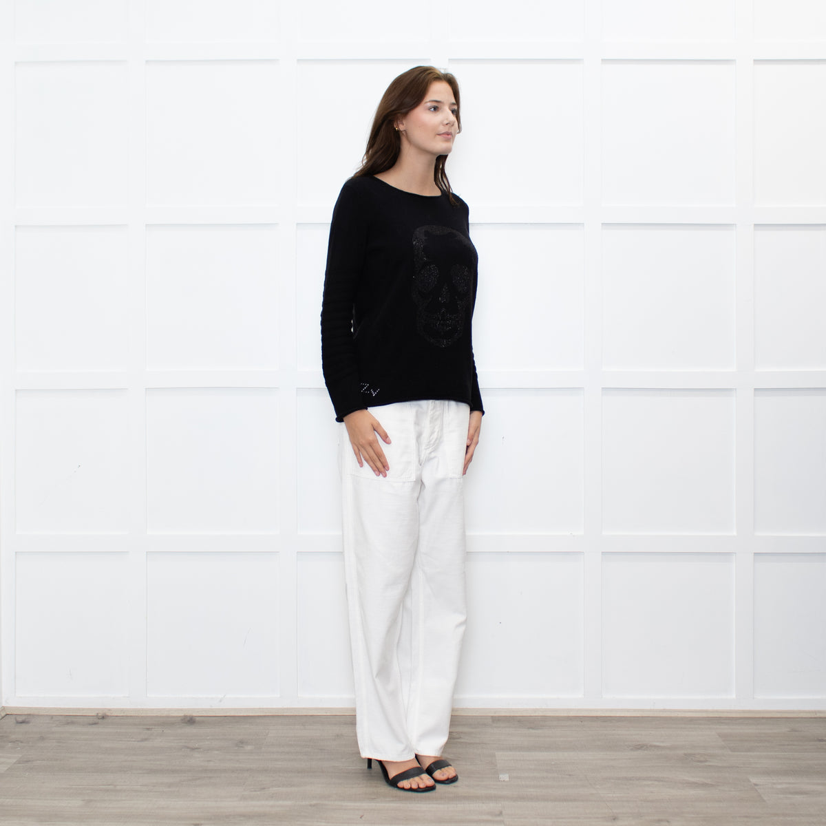 Zadig & Voltaire Black Diamanté Skull Jumper