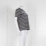Weekend Max Mara Navy and Cream Round Neck T-Shirt