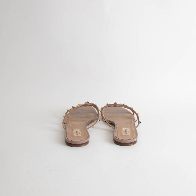 Valentino Garavani Nude Rockstud Flat Sandals