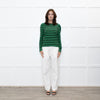 GANNI Green Black Striped Long Sleeve Top