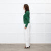 GANNI Green Black Striped Long Sleeve Top