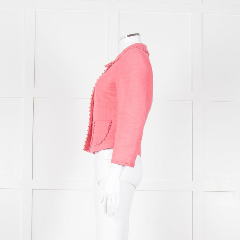 Philosophy Pink Linen Blend Short Jacket