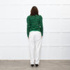 GANNI Green Black Striped Long Sleeve Top