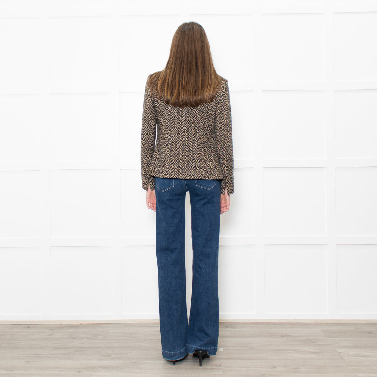 Weekend Max Mara Brown Beige Tweedy Wool Jacket