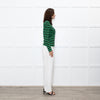 GANNI Green Black Striped Long Sleeve Top