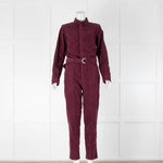 BA&SH Burgundy Corduroy Jumpsuit