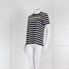 Weekend Max Mara Navy and Cream Round Neck T-Shirt