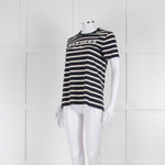 Weekend Max Mara Navy and Cream Round Neck T-Shirt