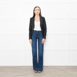 Theory Black Leather Edge To Edge Jacket