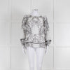 Marccain White and Black Embroidery Off The Shoulder Blouse