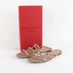 Valentino Garavani Nude Rockstud Flat Sandals