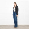 Theory Black Leather Edge To Edge Jacket