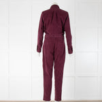BA&SH Burgundy Corduroy Jumpsuit