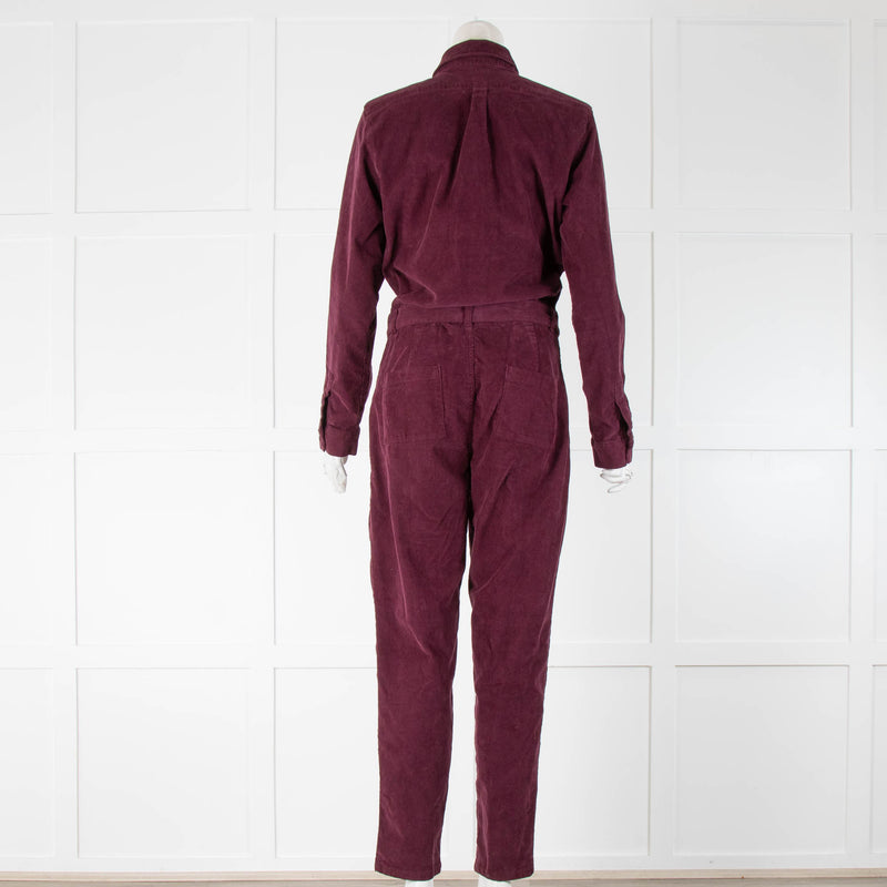 BA&SH Burgundy Corduroy Jumpsuit
