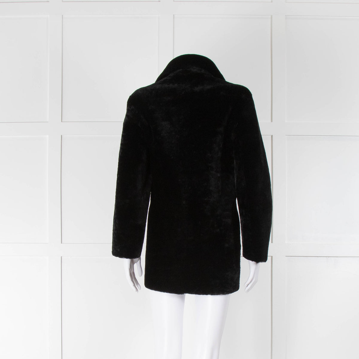 Sandro Black Shorn Shearling Coat