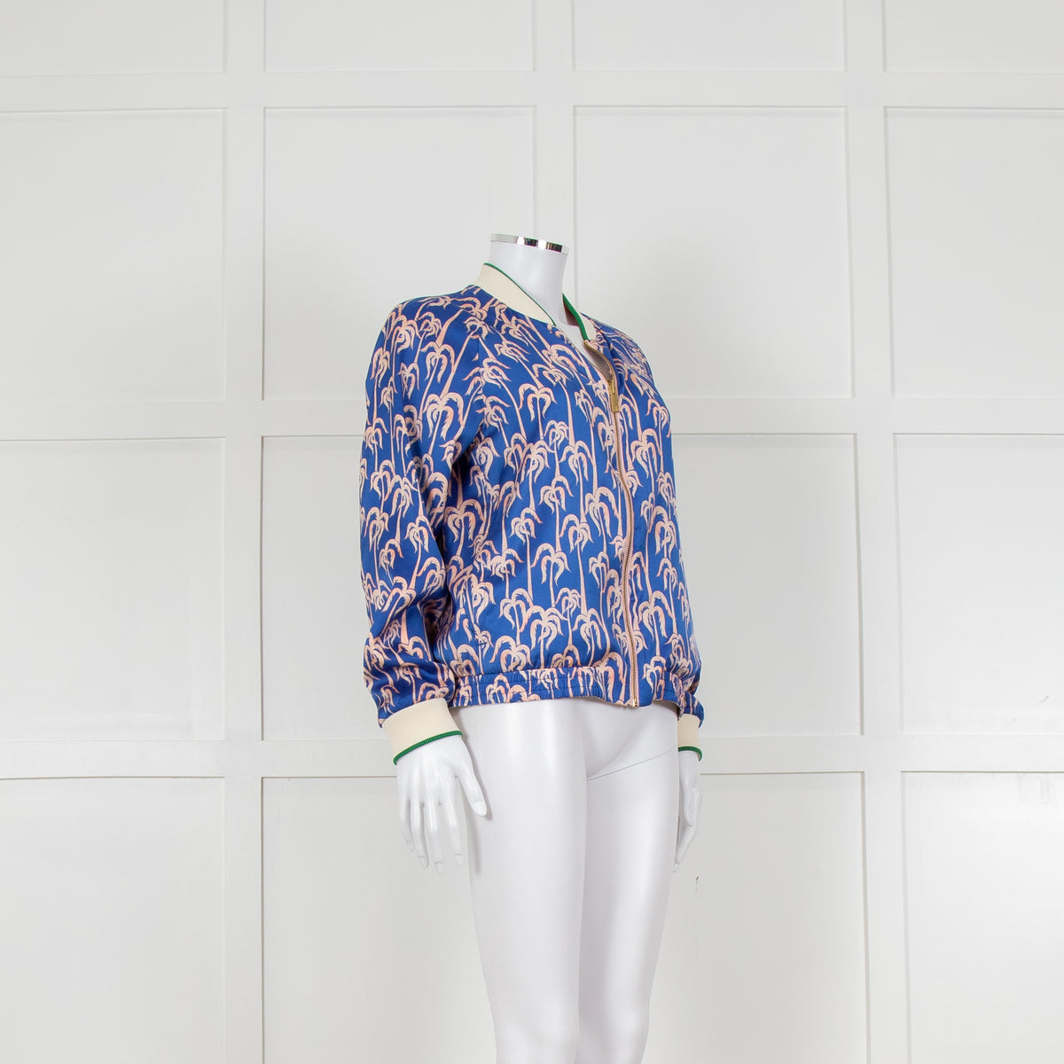 Scotch & Soda Blue and Pink Palm Print Reversible Bomber Jacket