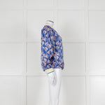 Scotch & Soda Blue and Pink Palm Print Reversible Bomber Jacket