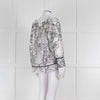 Marccain White and Black Embroidery Off The Shoulder Blouse