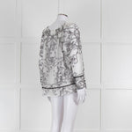 Marccain White and Black Embroidery Off The Shoulder Blouse