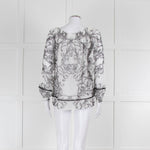 Marccain White and Black Embroidery Off The Shoulder Blouse