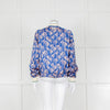Scotch & Soda Blue and Pink Palm Print Reversible Bomber Jacket