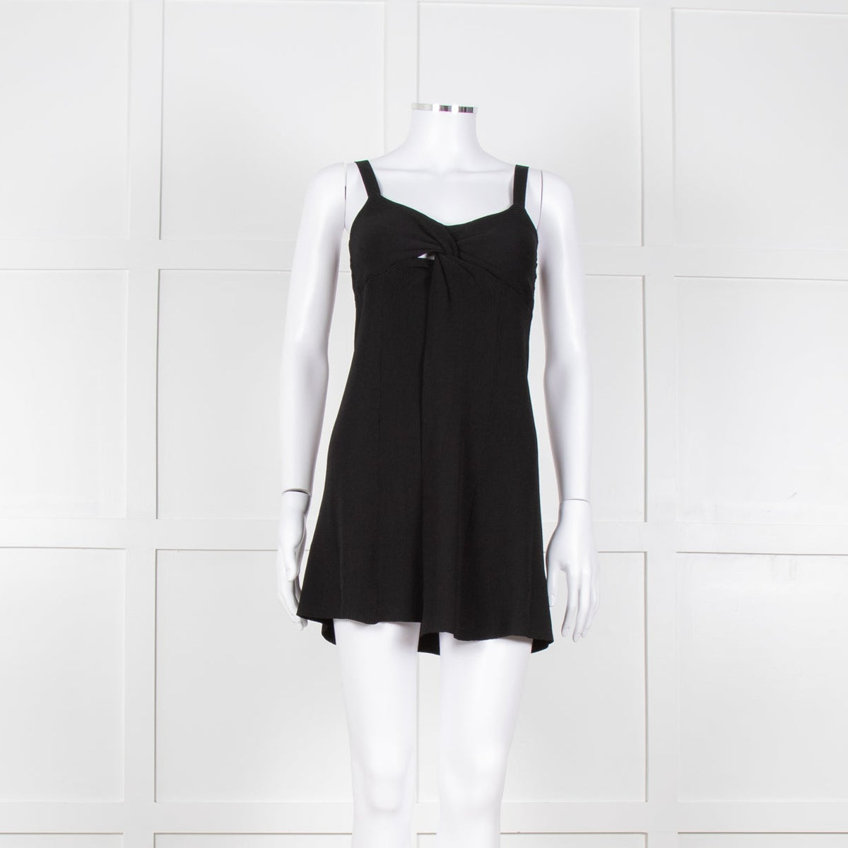 Twinset Black Knit Knot Front Open Sleeveless Top