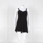 Twinset Black Knit Knot Front Open Sleeveless Top