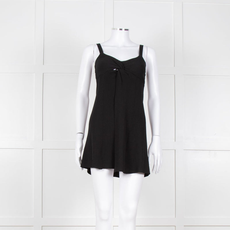 Twinset Black Knit Knot Front Open Sleeveless Top