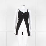Twinset Black Knit Knot Front Open Sleeveless Top